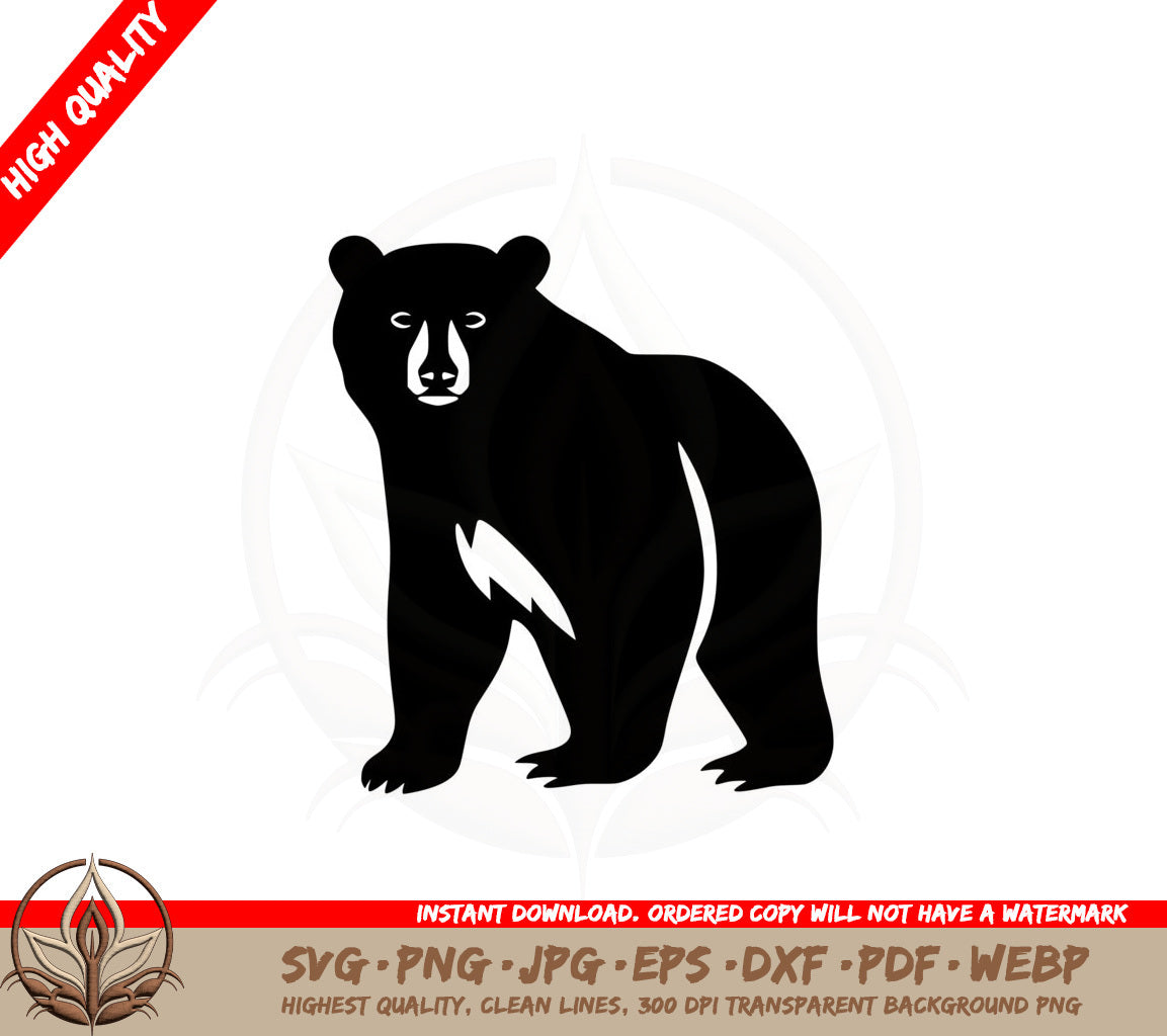 Bear Silhouette SVG PNG JPG AI PDF DXF EPS and WebP - Digital Download