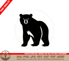 Bear Silhouette SVG PNG JPG AI PDF DXF EPS and WebP - Digital Download