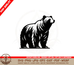 Bear Standing Tall SVG PNG JPG AI PDF DXF EPS WebP - Digital Download