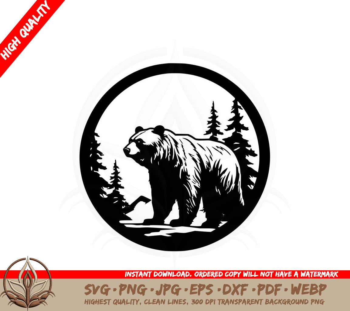 Bear in Nature SVG PNG JPG AI PDF DXF EPS and WebP Digital Download