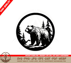 Bear in Nature SVG PNG JPG AI PDF DXF EPS and WebP Digital Download