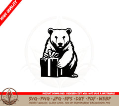 Bear with Present SVG