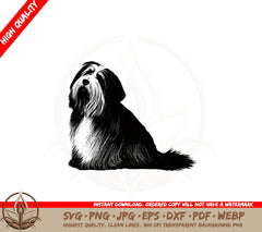 Bearded Collie With A Brush SVG PNG JPG AI PDF DXF EPS and WebP Digital Download