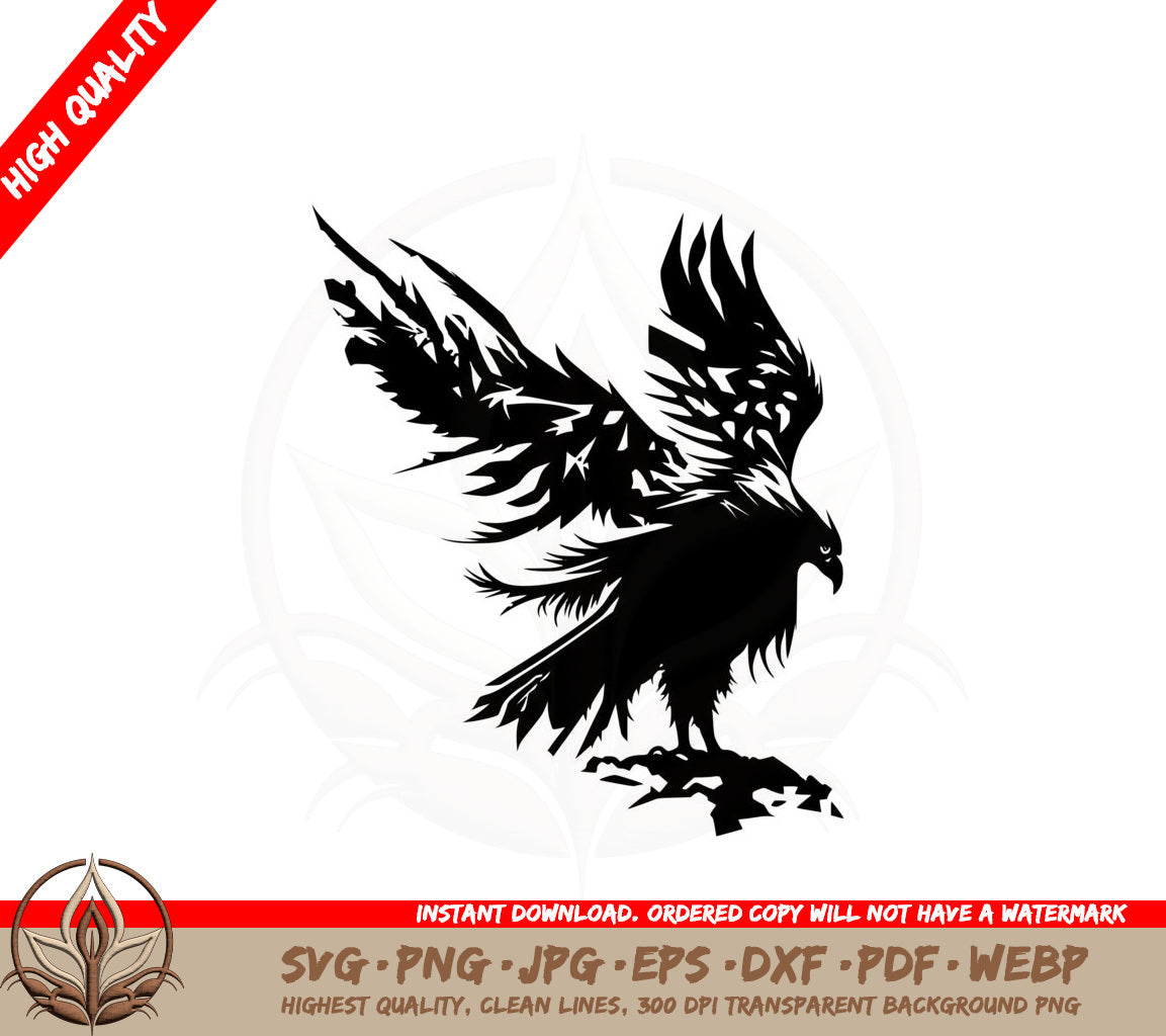 Beautiful Abstract Eagle SVG Cut File Design Download