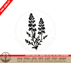 Beautiful Bluebonnet Plant SVG Cut File