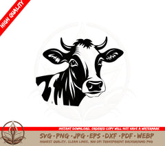 Beautiful Cow Portrait - Digital Download SVG