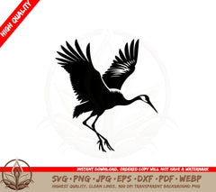 Beautiful Crane SVG PNG JPG AI PDF DXF EPS and WebP - Digital Download