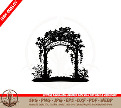 Beautiful Garden Arch SVG - Digital Cut File for Cricut Silhouette Laser Cutters