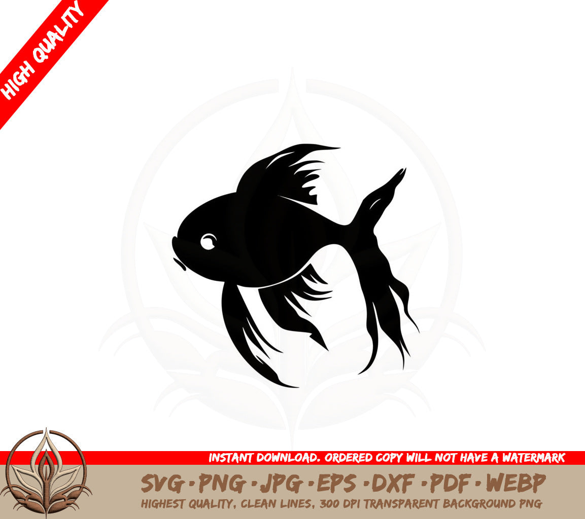 Beautiful Goldfish SVG Cut File Digital Download