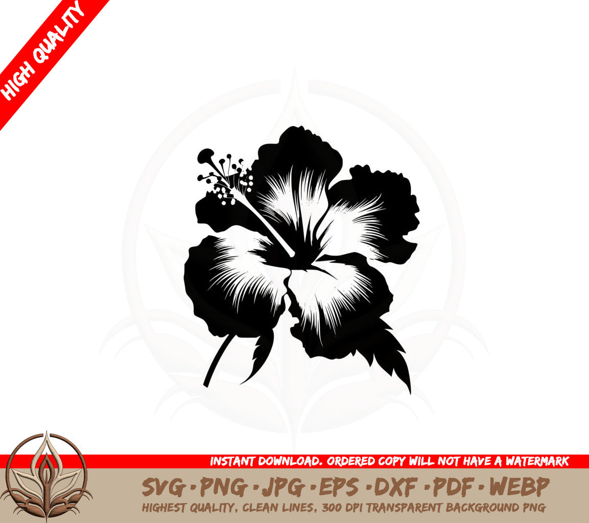 Beautiful Hawaiian Bloom SVG PNG JPG AI PDF DXF EPS and WebP Digital Download