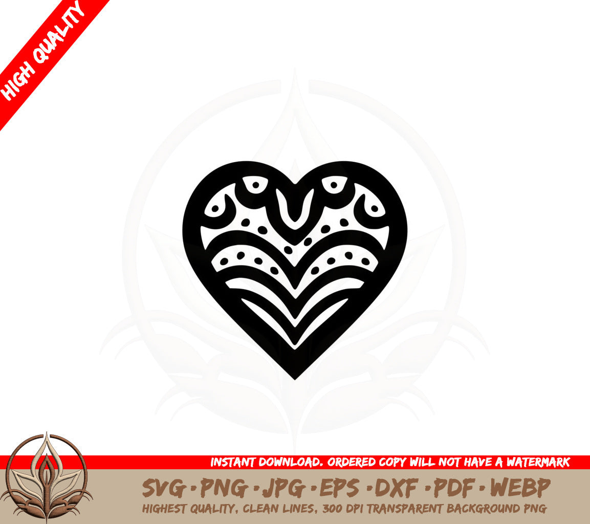 Beautiful Heart SVG PNG JPG AI PDF DXF EPS and WebP - Digital Download