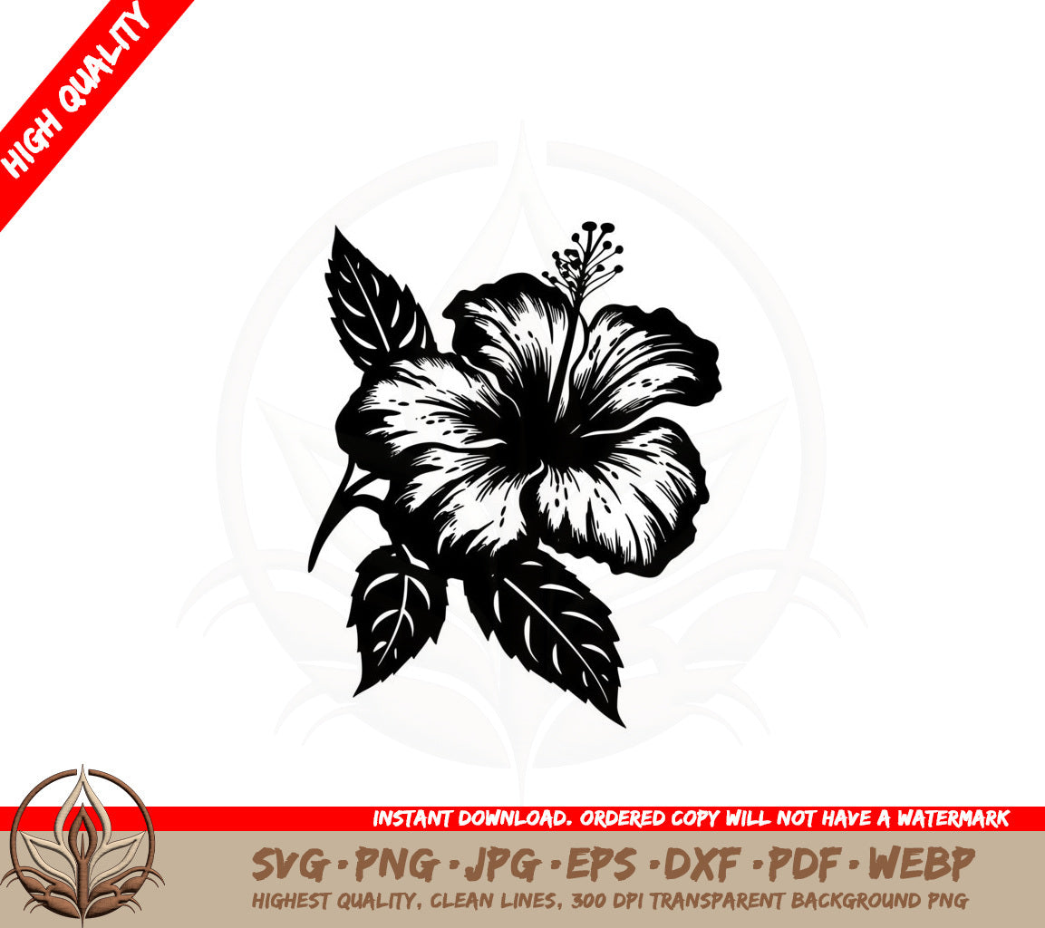 Beautiful Hibiscus Digital Design SVG