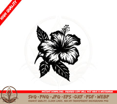 Beautiful Hibiscus Digital Design SVG