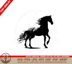 Beautiful Horse SVG PNG JPG AI PDF DXF EPS and WebP - Digital Download