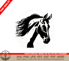 Beautiful Horse Headshot SVG