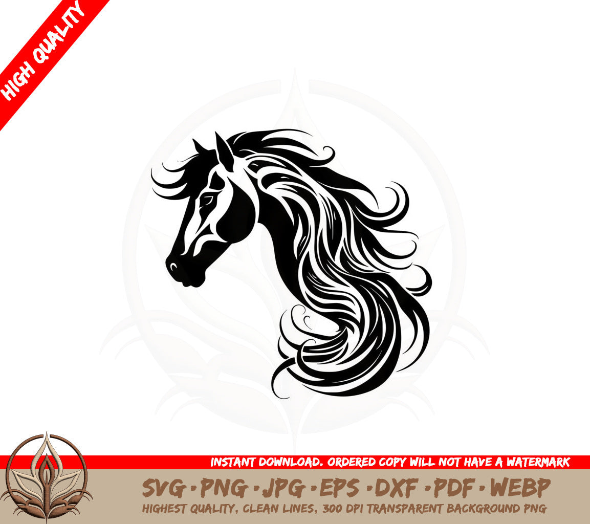 Beautiful Horse Mane - Digital Download SVG