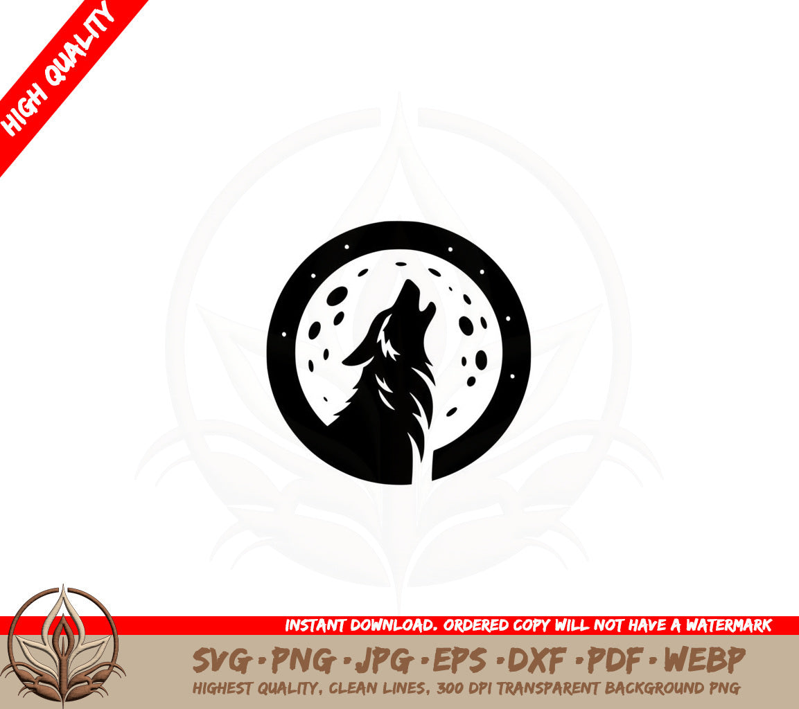 Beautiful Howling Wolf SVG PNG JPG AI PDF DXF EPS and WebP - Digital Download