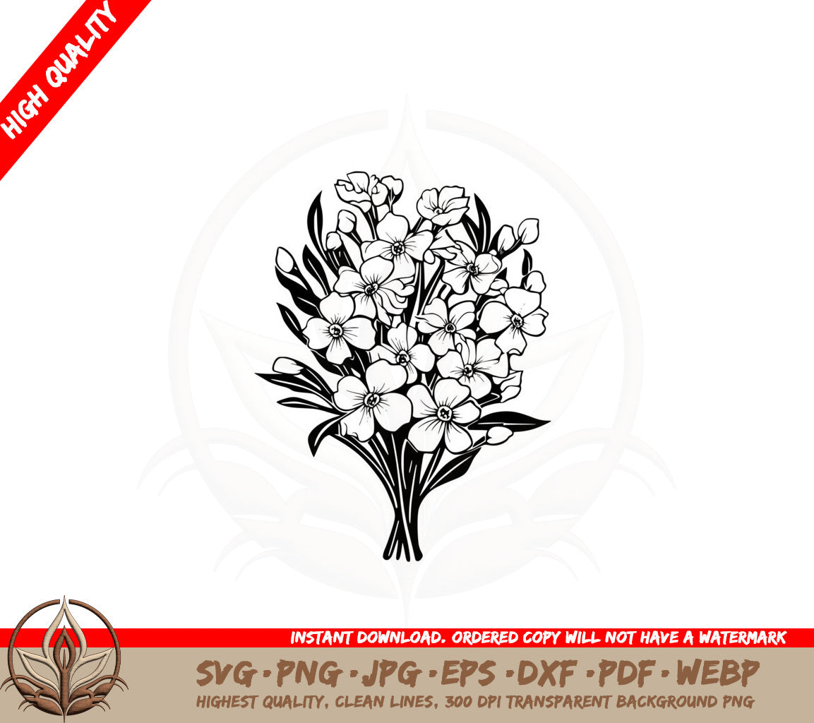 Beautiful Jasmine Bouquet SVG PNG JPG AI PDF DXF EPS WebP