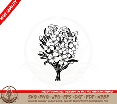 Beautiful Jasmine Bouquet SVG PNG JPG AI PDF DXF EPS WebP
