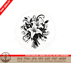 Beautiful Lilies Bouquet SVG Cut File Download