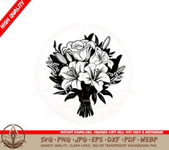 Beautiful Lily Arrangement SVG Cut File Download