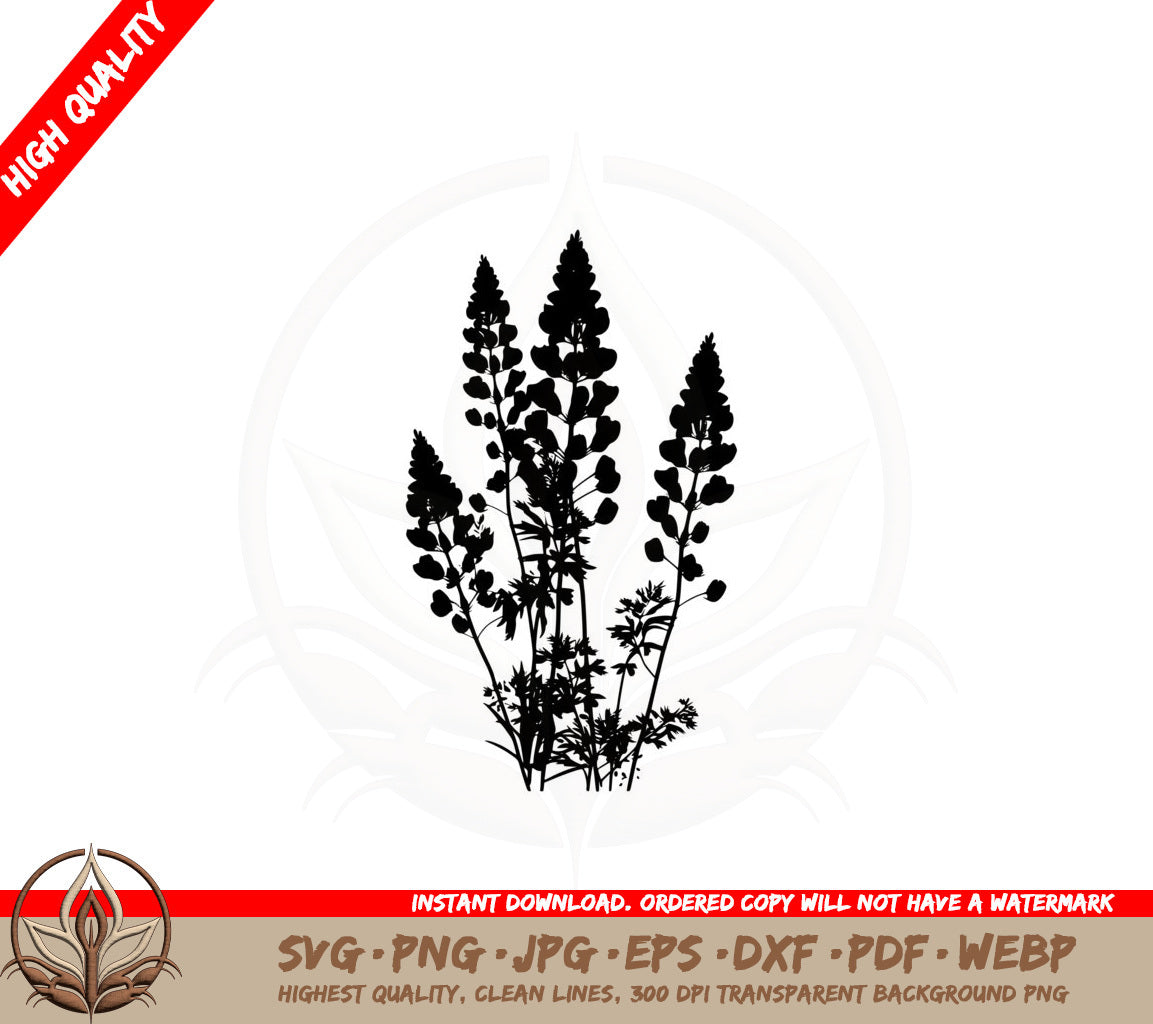 Beautiful Lupin Blossoms SVG PNG JPG AI PDF DXF EPS WebP Digital Download