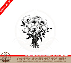 Beautiful Mixed Flower Arrangement SVG PNG JPG AI PDF DXF EPS and WebP Digital Download
