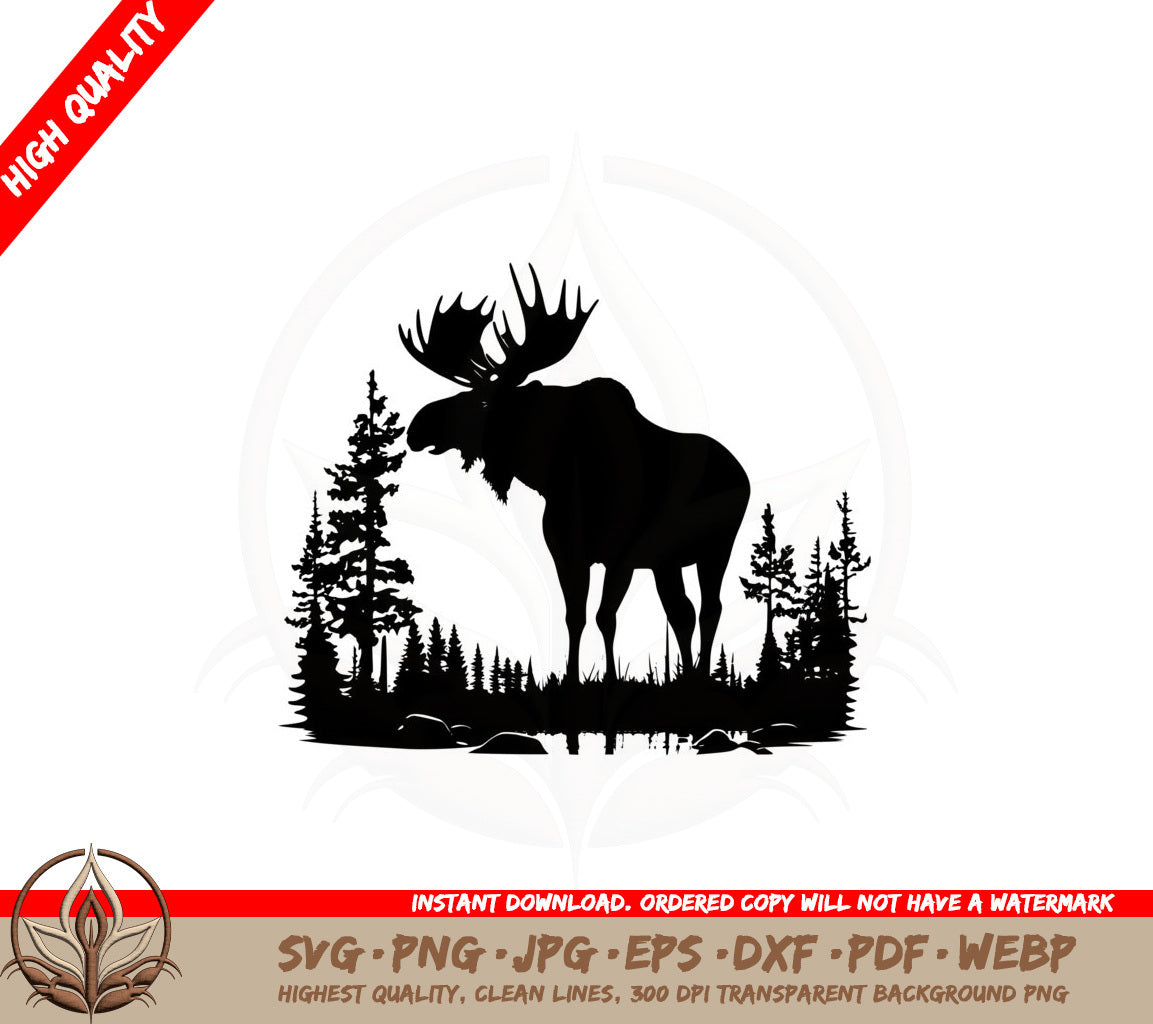 Beautiful Moose SVG PNG JPG AI PDF DXF EPS WebP - Digital Download