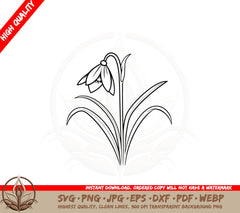 Beautiful Snowdrop SVG PNG JPG AI PDF DXF EPS WebP