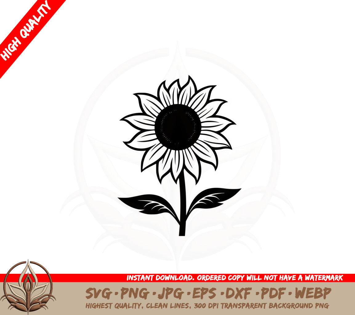 Beautiful Sunflower SVG PNG JPG AI PDF DXF EPS and WebP - Digital Download