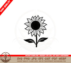 Beautiful Sunflower SVG PNG JPG AI PDF DXF EPS and WebP - Digital Download