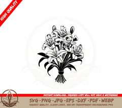 Beautiful Tiger Lilies Bunch SVG PNG JPG AI PDF DXF EPS and WebP Digital Download