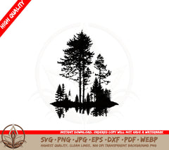 Beautiful Treeline SVG PNG JPG AI PDF DXF EPS and WebP Digital Download