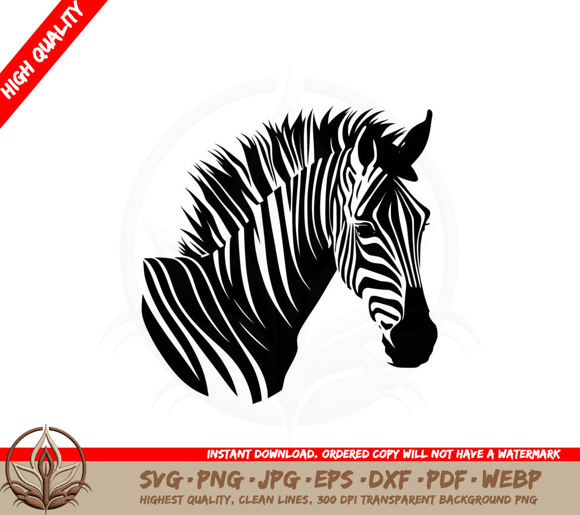 Beautiful Zebra Digital Design SVG