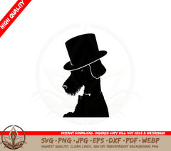 Bedlington Terrier With A Top Hat SVG PNG JPG AI PDF DXF EPS and WebP Digital Download