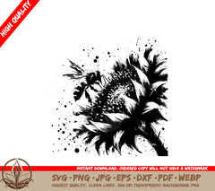 Bee Flower Abstract SVG