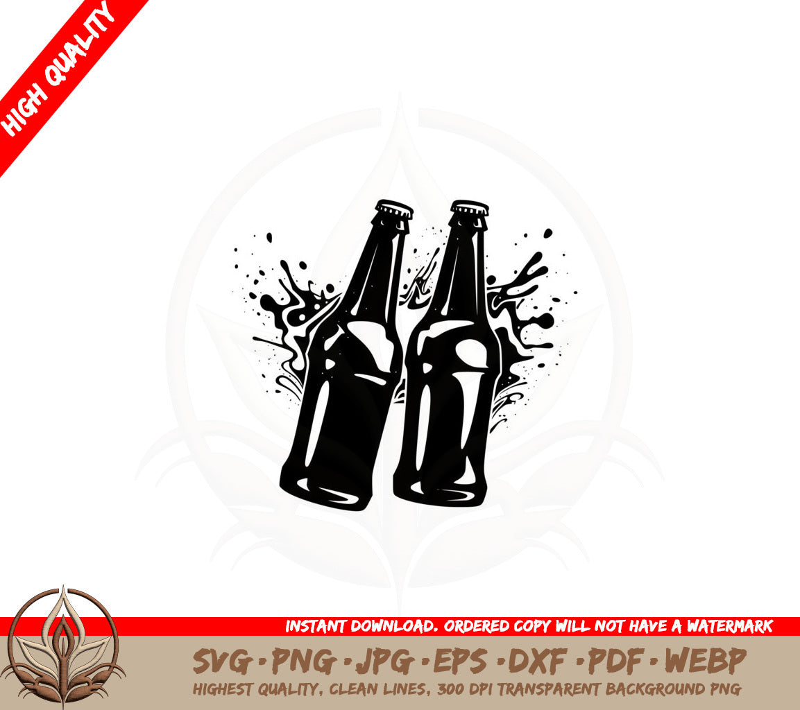 Beer Bottle Duo SVG Cut File Beer Bottle Duo SVG