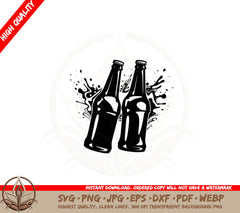 Beer Bottle Duo SVG Cut File Beer Bottle Duo SVG