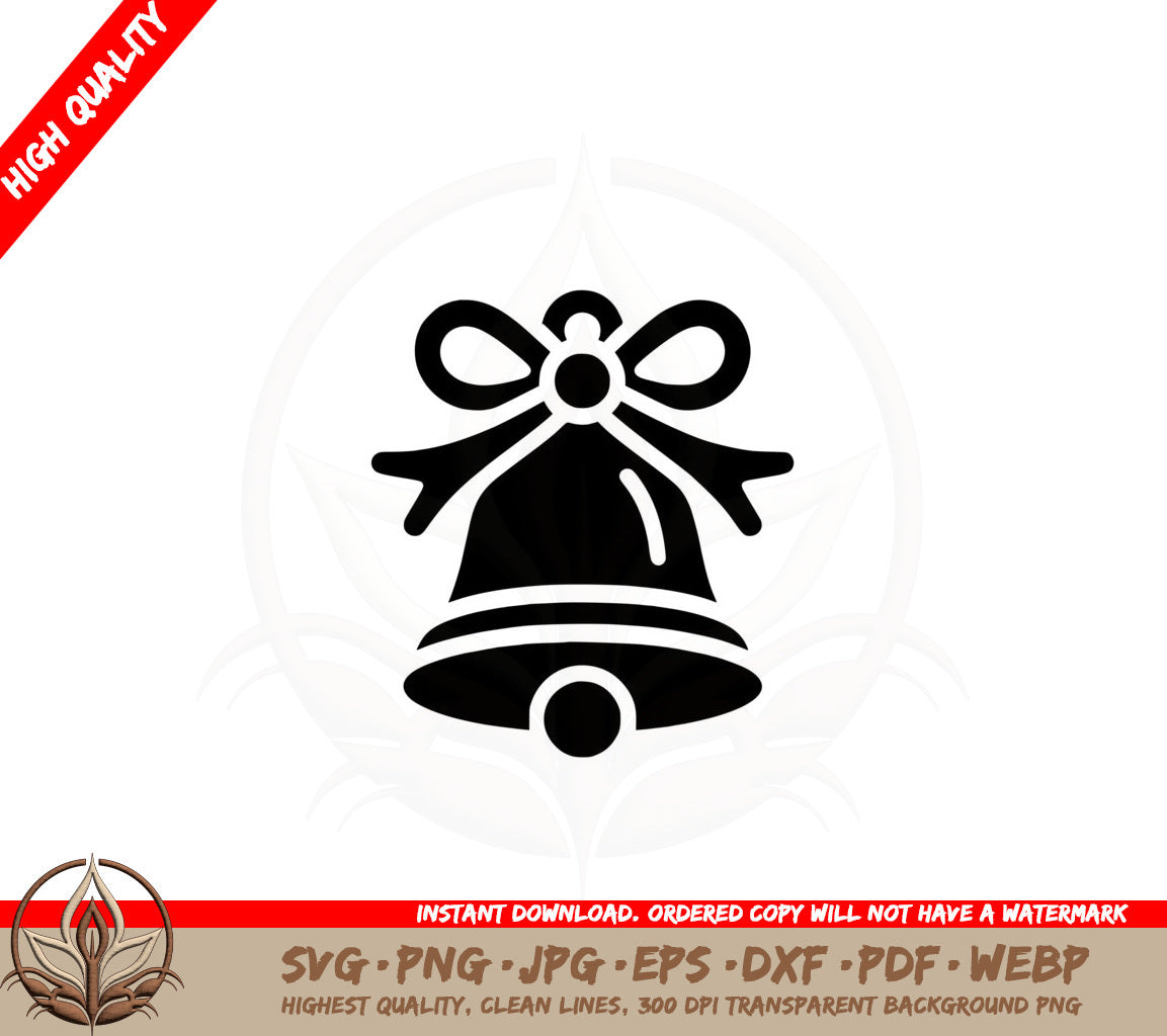 Bell Adorned Bow SVG PNG JPG AI PDF DXF EPS WebP Digital Download