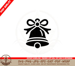 Bell Adorned Bow SVG PNG JPG AI PDF DXF EPS WebP Digital Download