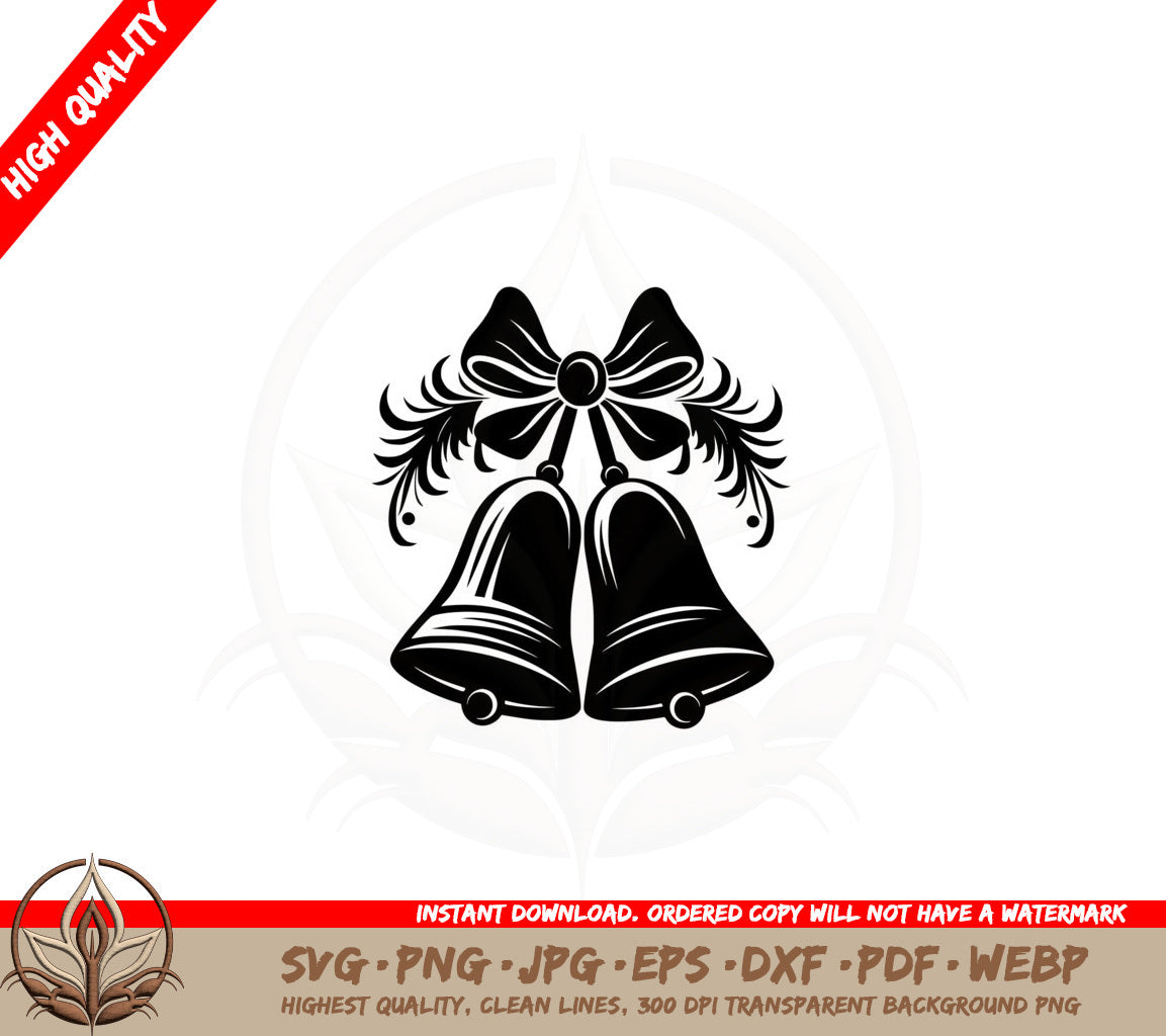Bells with Bow SVG Cut File Instant Download