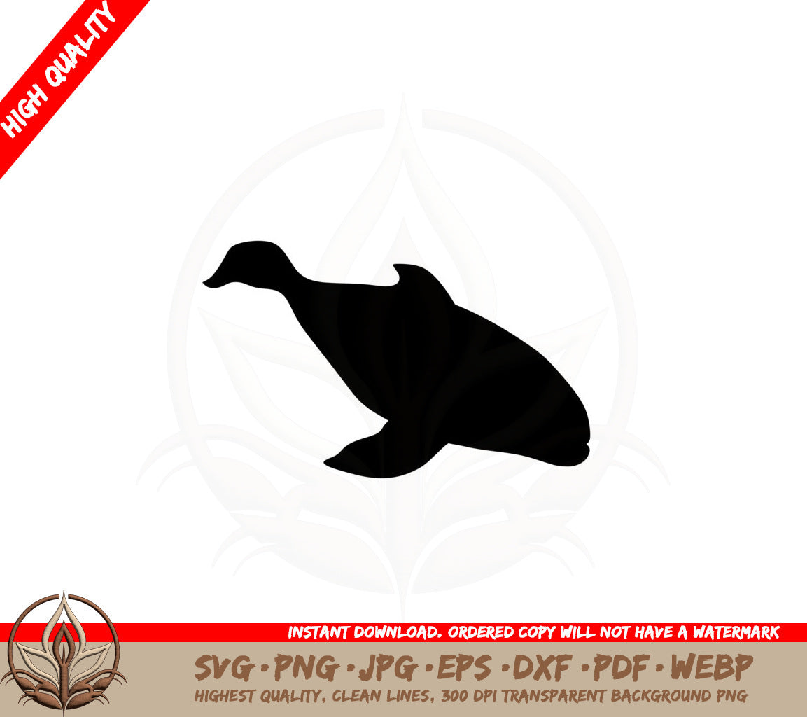 Beluga Whale Silhouette SVG PNG JPG AI PDF DXF EPS and WebP - Digital Download