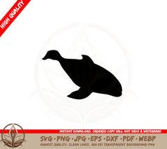Beluga Whale Silhouette SVG PNG JPG AI PDF DXF EPS and WebP - Digital Download