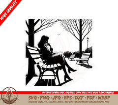 Bench Daydream SVG PNG JPG AI PDF DXF EPS and WebP Digital Download