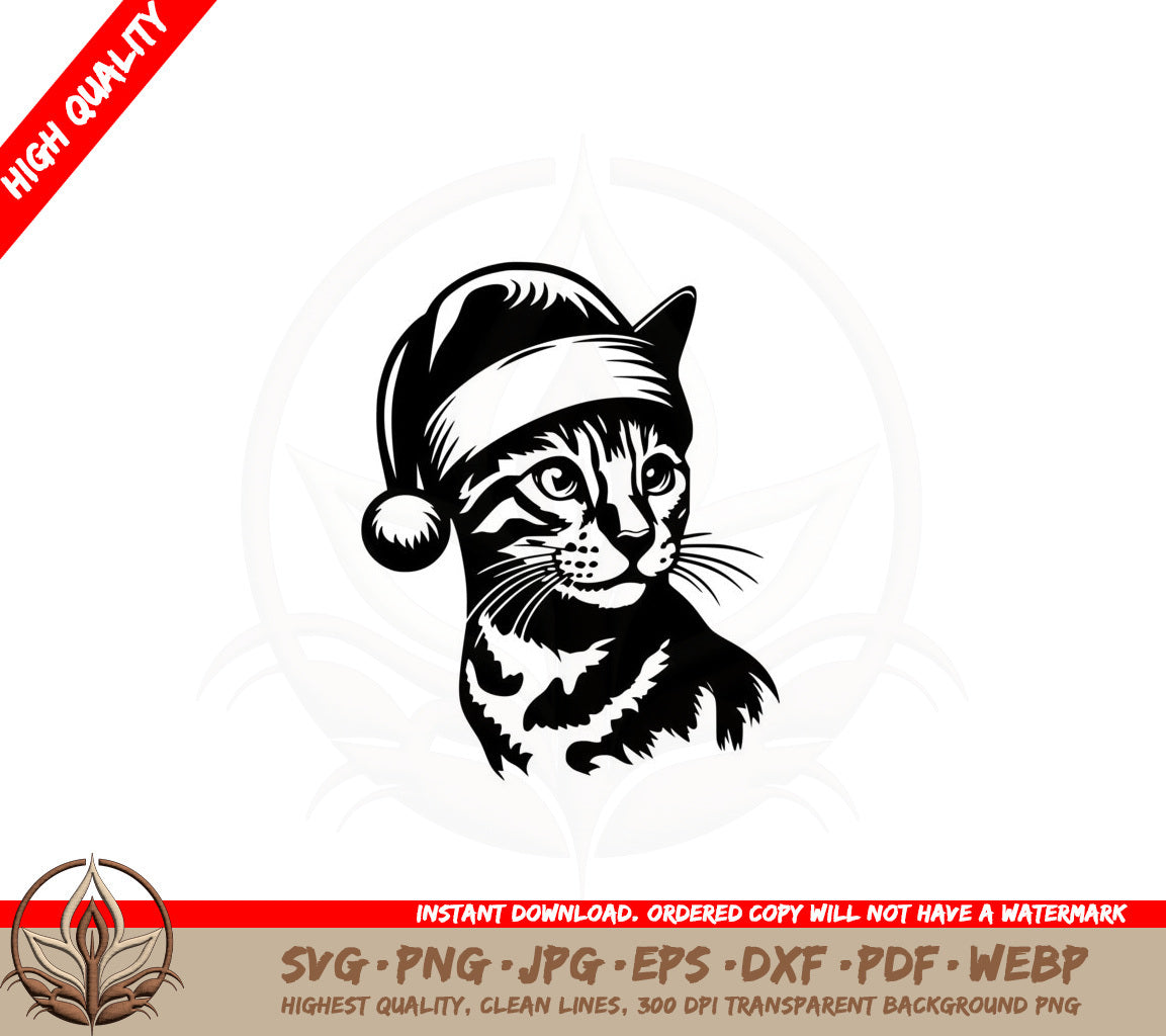 Bengal Santa Cat SVG