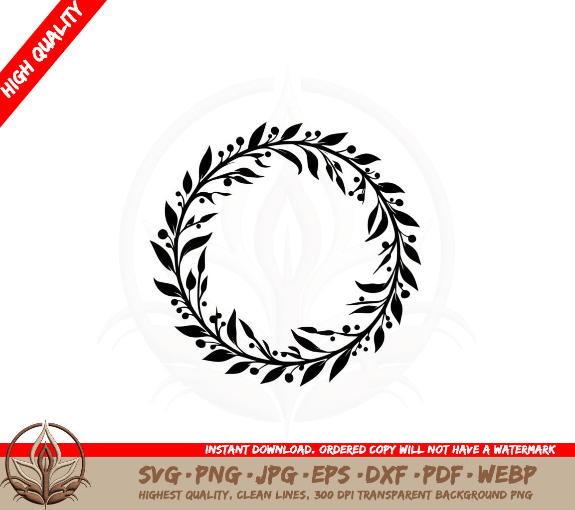 Berry Wreath SVG Cut File Berry Wreath Clipart Berry Wreath Digital Download