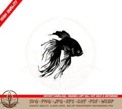 Beta Fish SVG Cut File Digital Download
