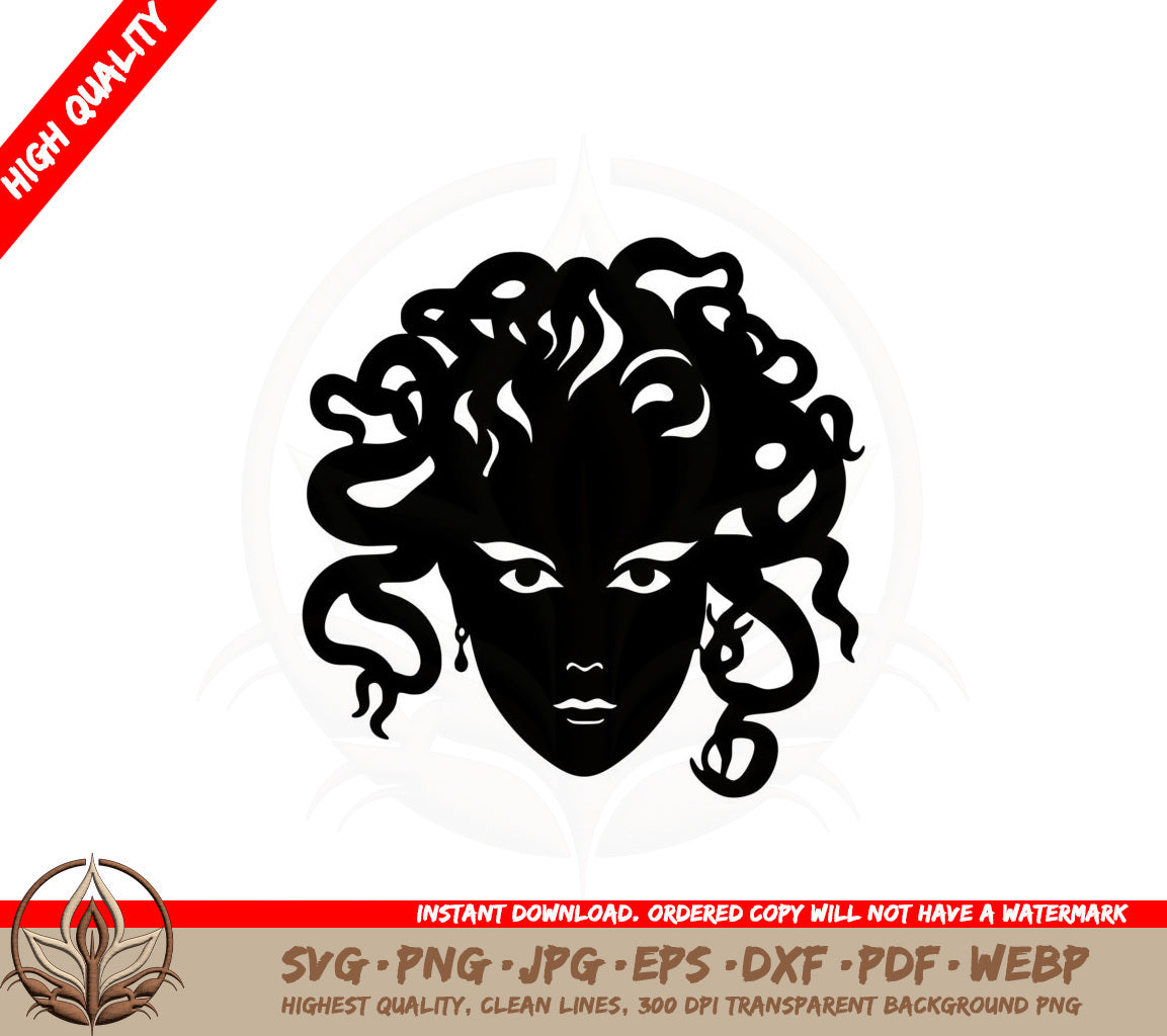 Bewitching Medusa SVG PNG JPG AI PDF DXF EPS and WebP Digital Download