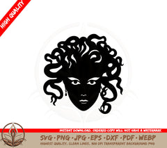 Bewitching Medusa SVG PNG JPG AI PDF DXF EPS and WebP Digital Download