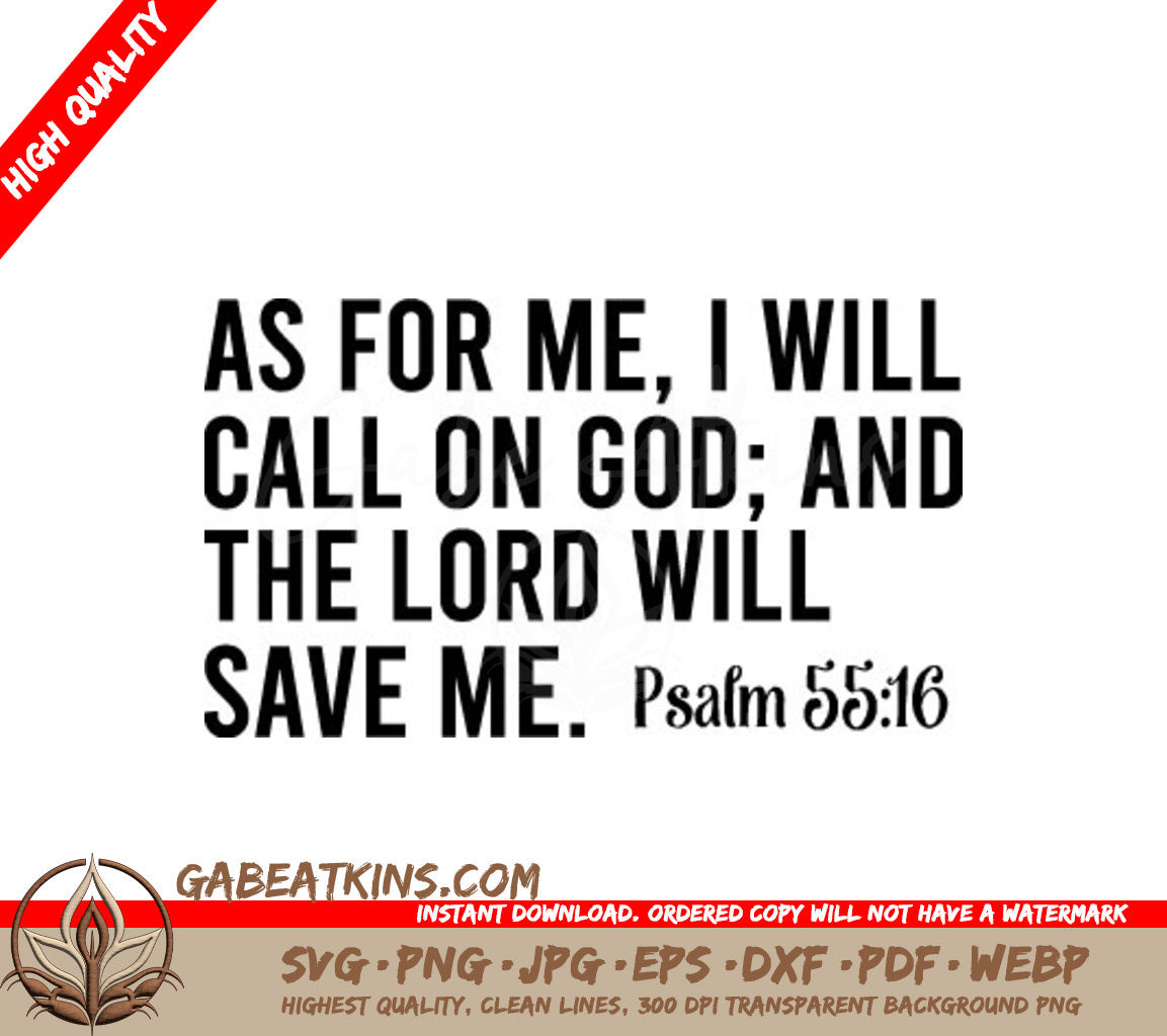 As For Me, I Will Call On God SVG - Bible Verse T-Shirt Design SVG